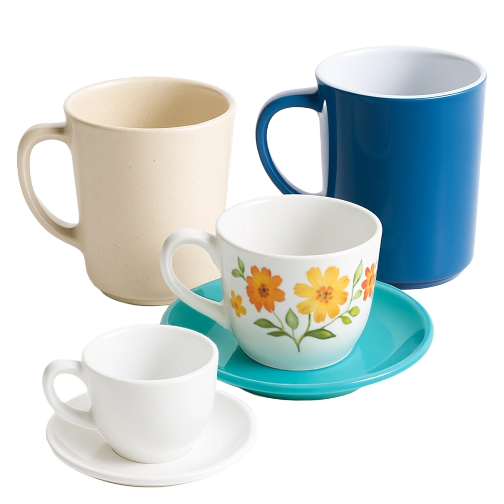 Melamine Mugs, Cups and Saucers