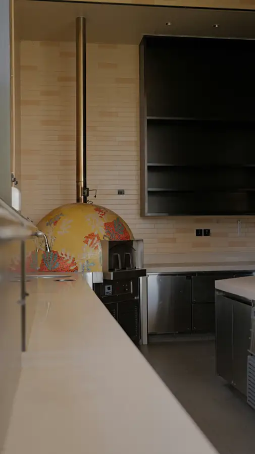 Organized storage area in a commercial kitchen