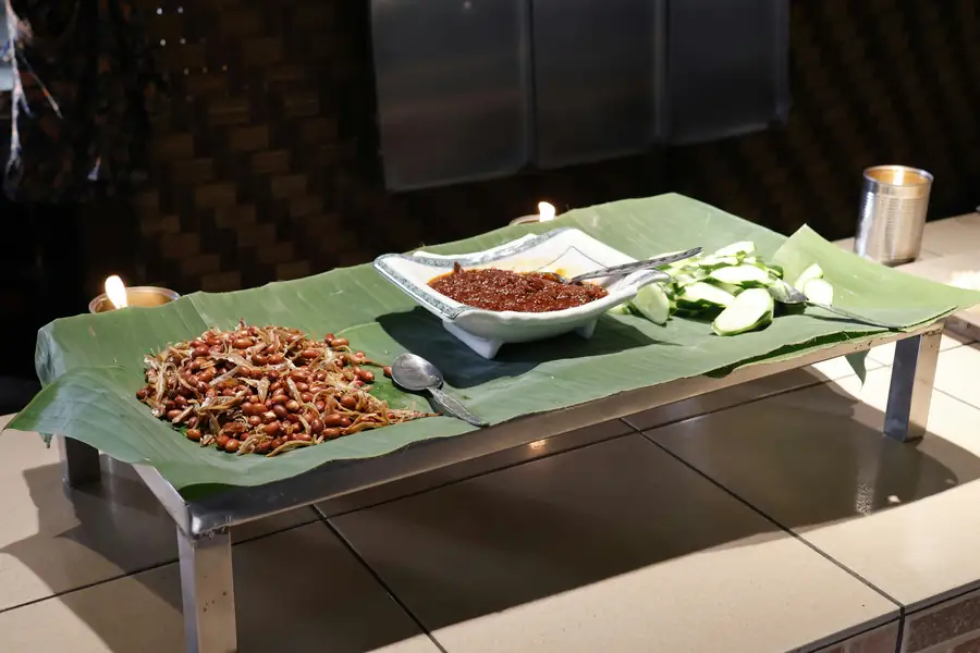 Food Warming Tray in Use
