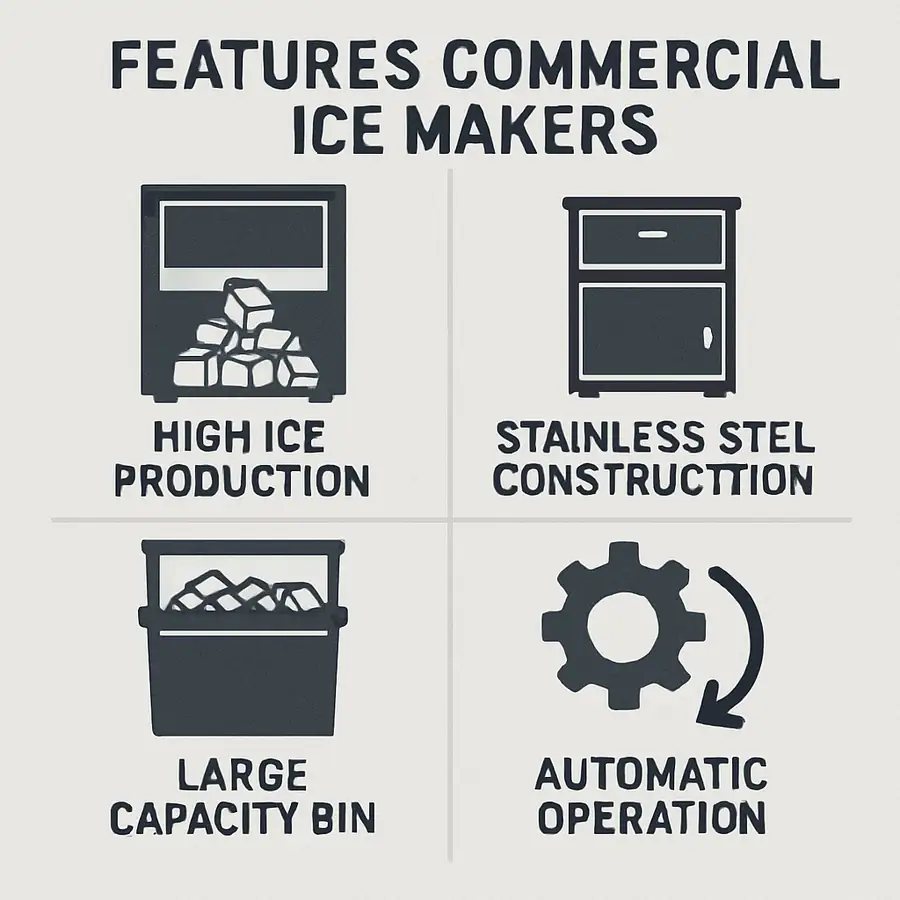 Features of commercial ice makers