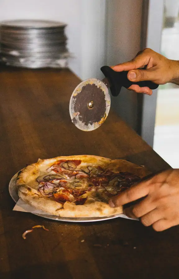 Futuristic smart pizza oven with advanced technology