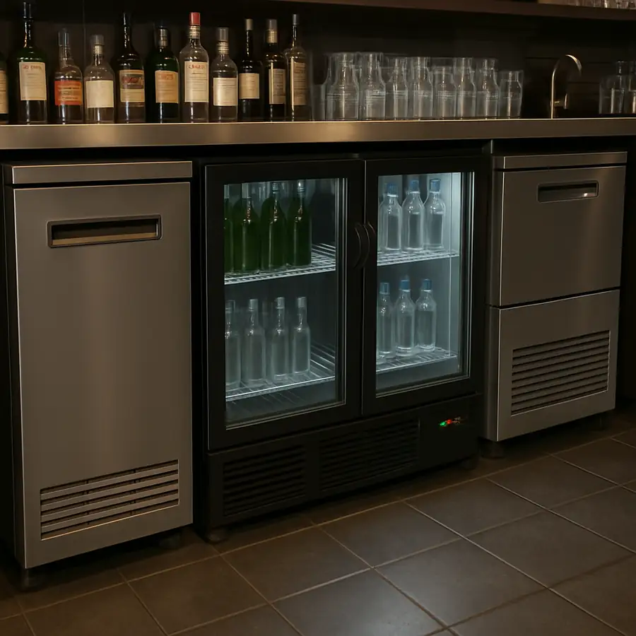 Refrigeration units and cooling equipment in a bar