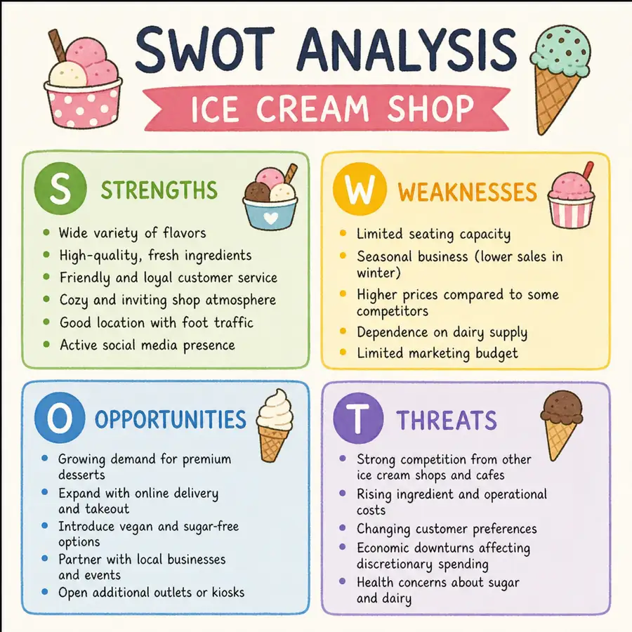 SWOT Analysis for Ice Cream Shop