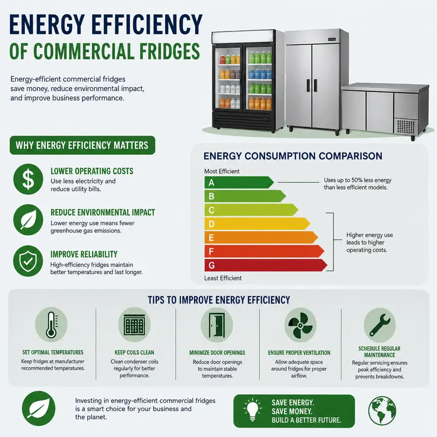 Energy efficiency of commercial fridges