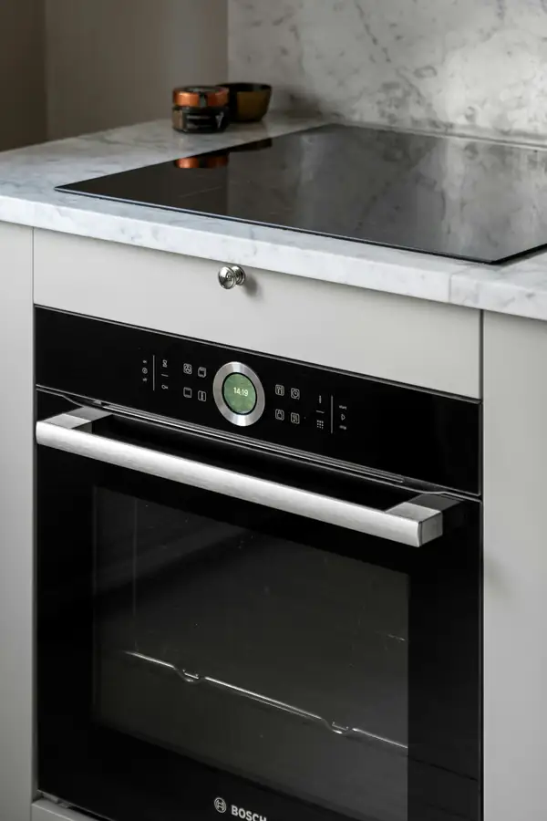 An example of a high-tech combi oven with a touchscreen interface and modern design features