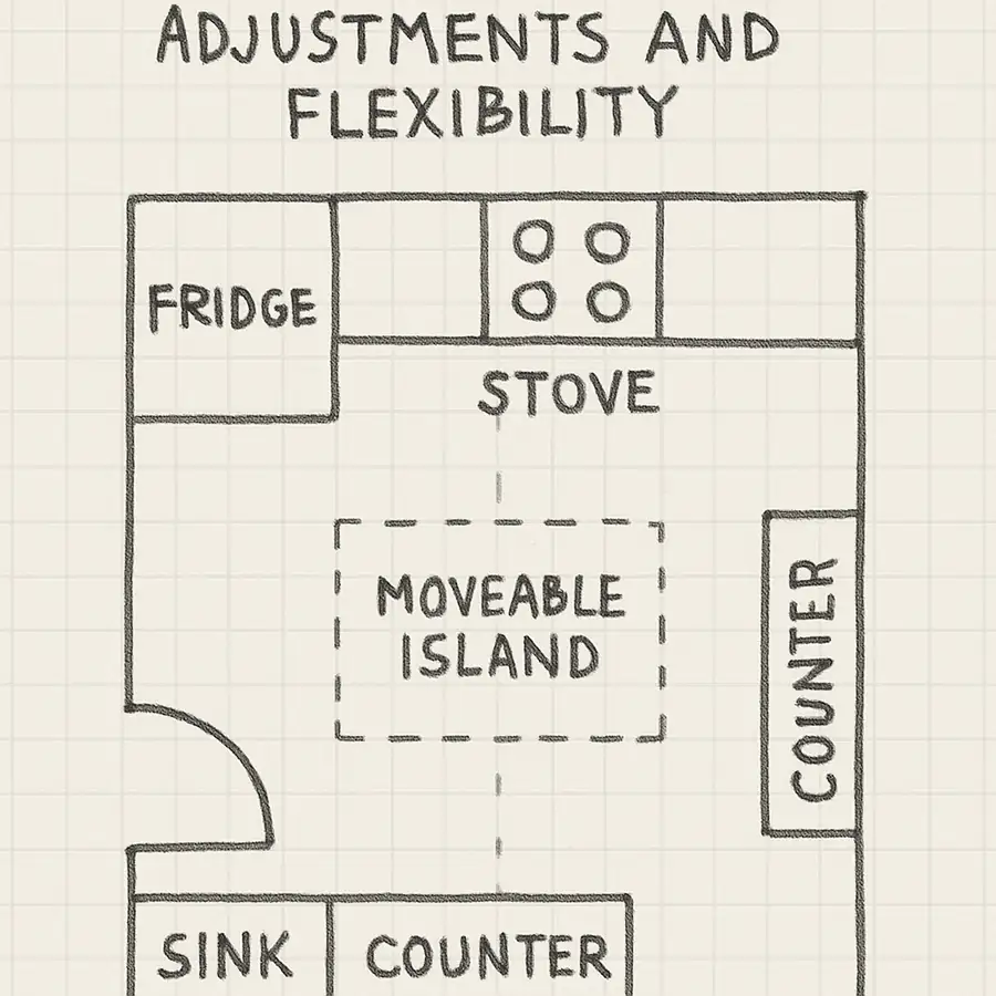 Plan for kitchen layout adjustments and flexibility