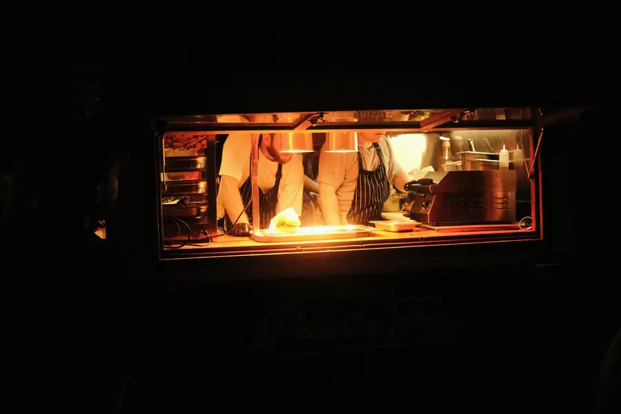 Essential kitchen equipment in a food truck