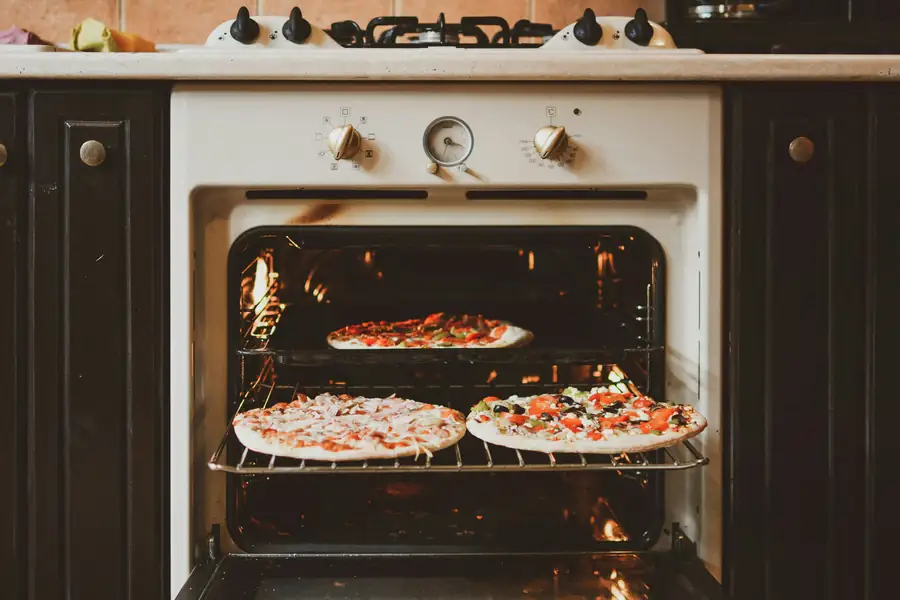 Diverse dishes cooked in a convection oven