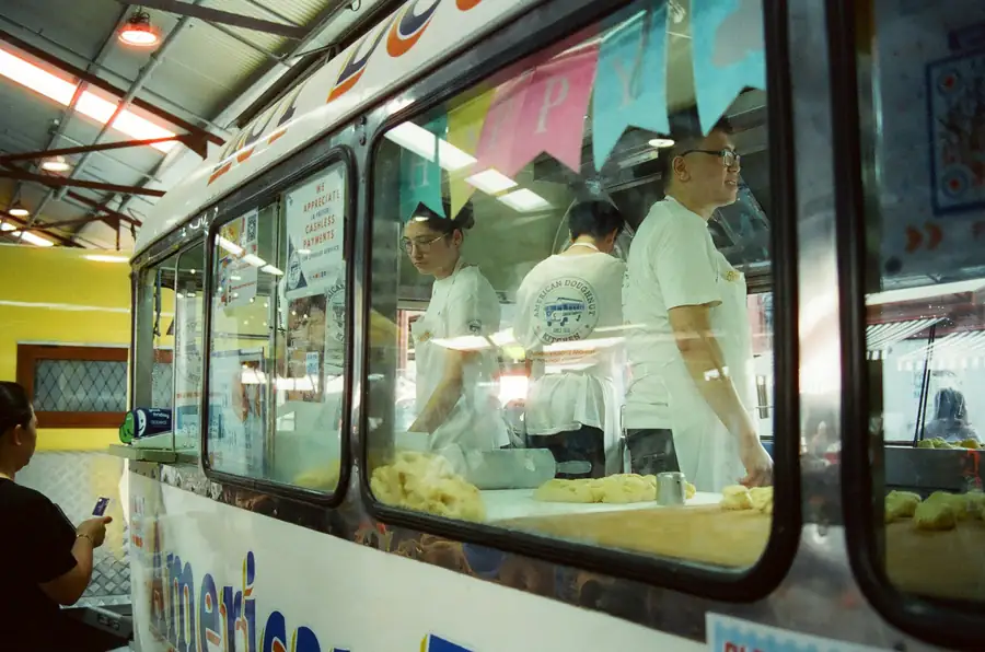 Ventilation system in a food truck kitchen