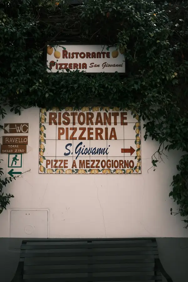 Illustration of different types of pizza ovens in a restaurant