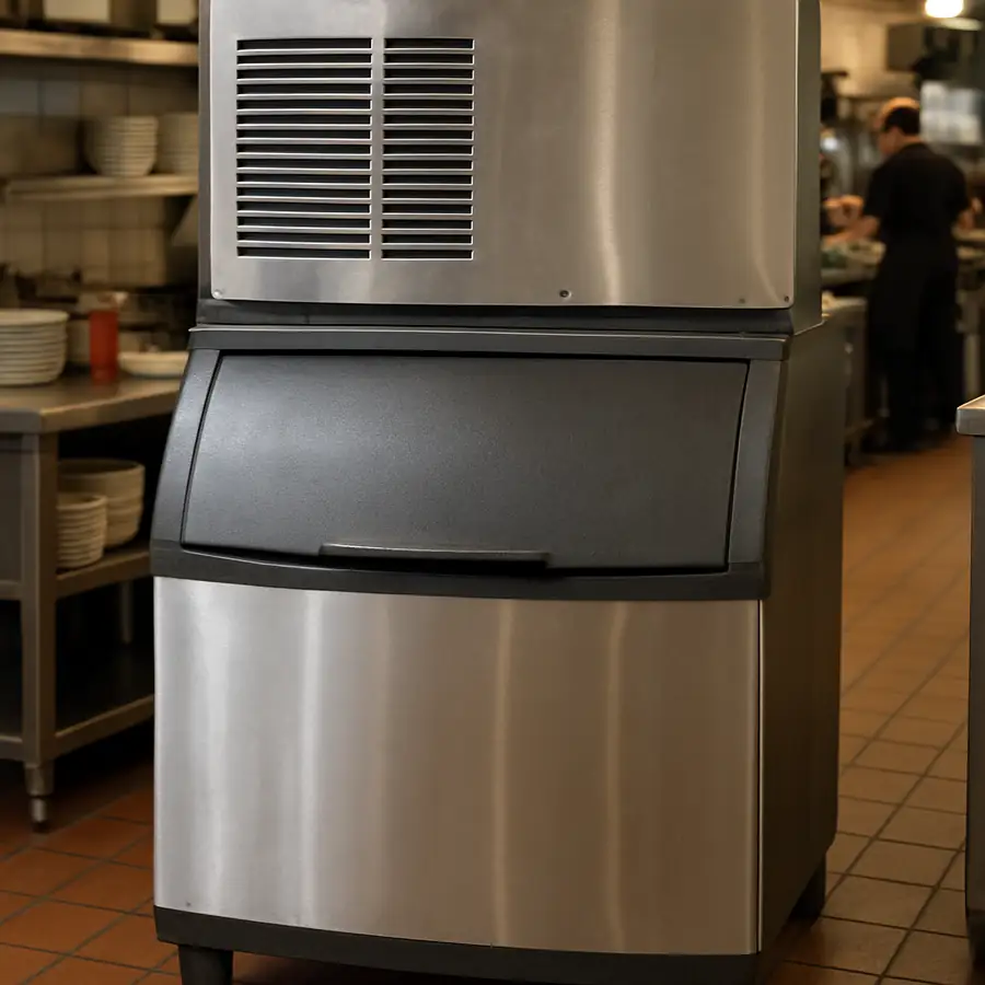 A reliable commercial ice machine in a busy restaurant