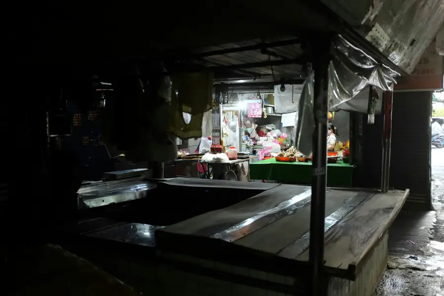 A top-down view of an organized food truck kitchen layout