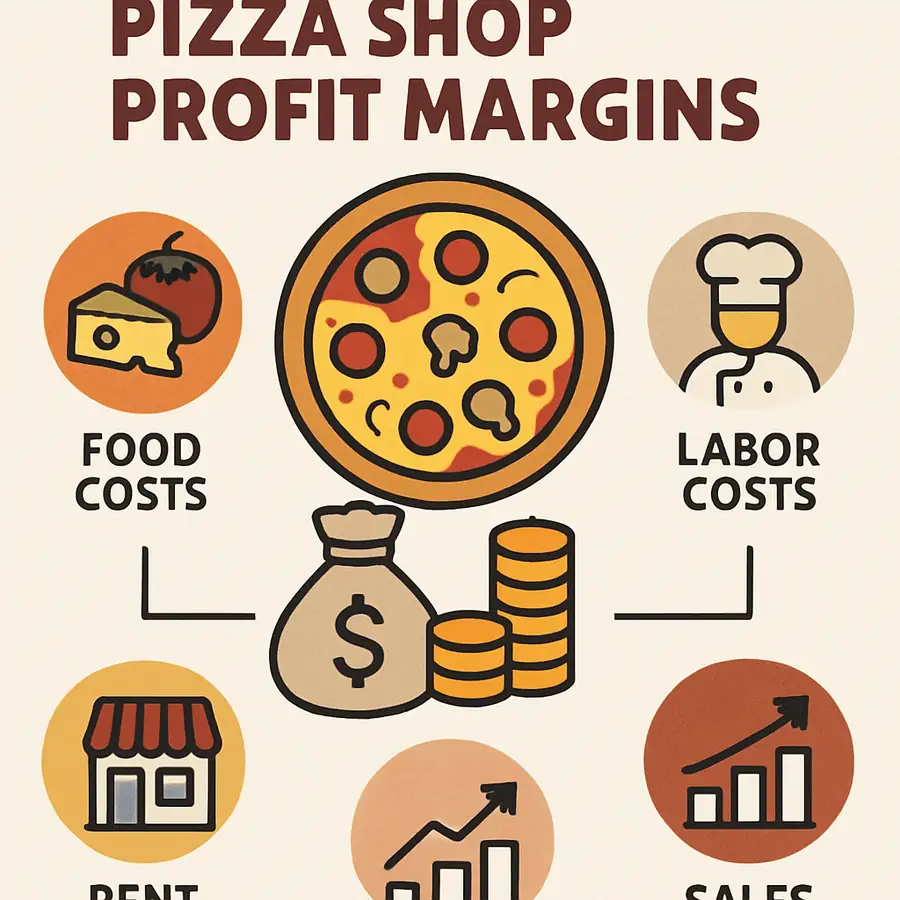 Visual representation of factors affecting pizza shop profit margins
