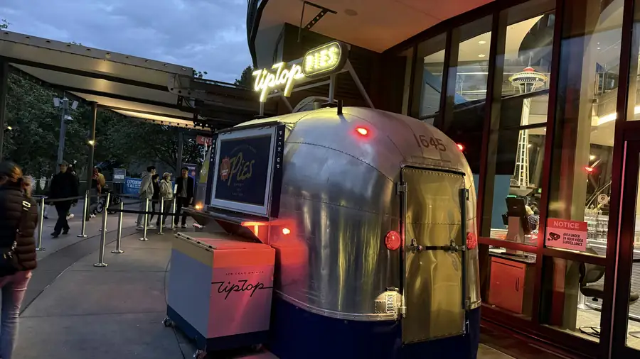 Collection of pizza prep tools in a food trailer