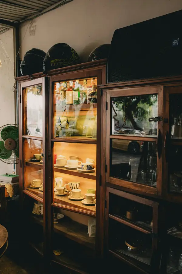 Home bar with an undercounter fridge