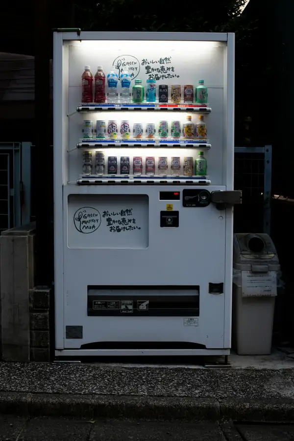 Various features of a merchandiser refrigerator highlighted