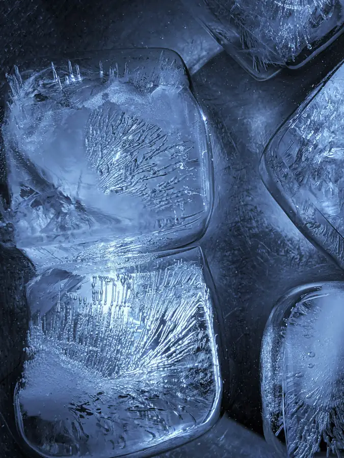 A modern energy-efficient commercial ice maker in operation