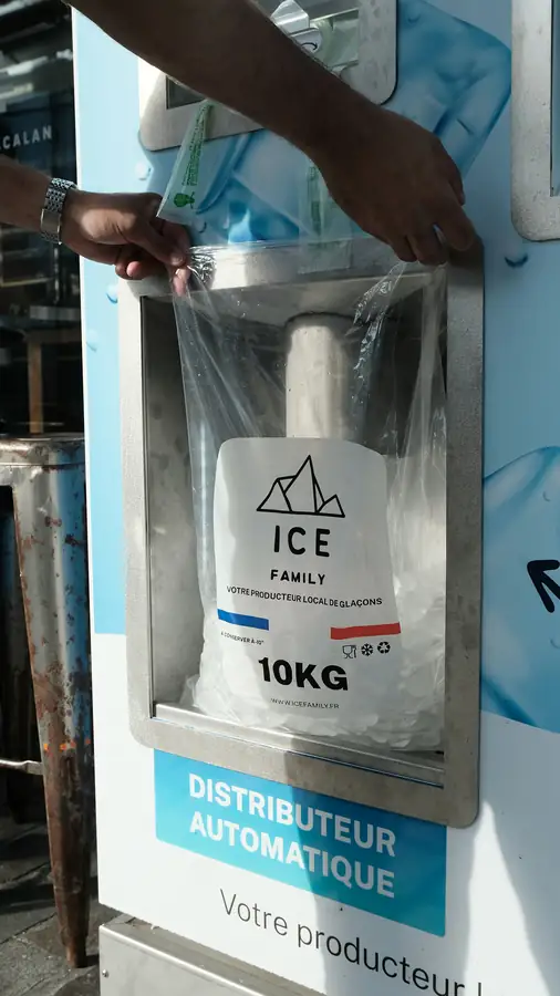 Different types of ice produced by an ice maker