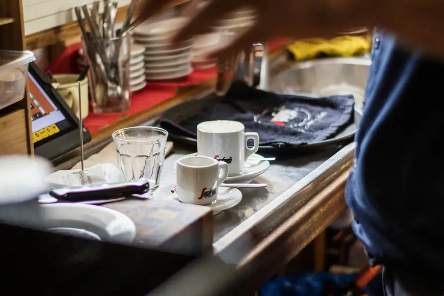 Image of person carefully washing fine dinnerware