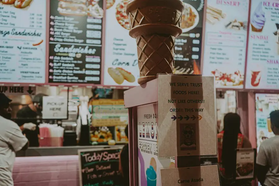 Illustration showing various startup cost components for an ice cream shop