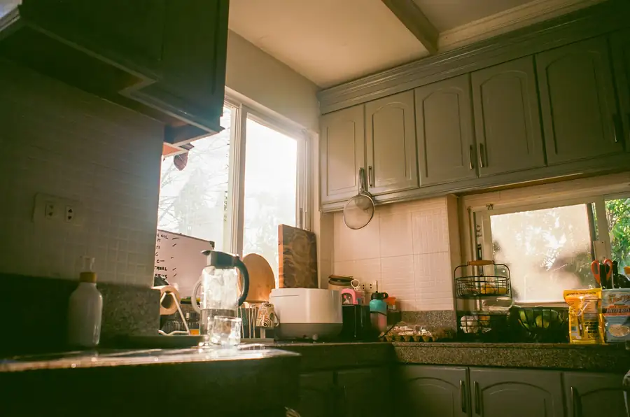 Undercounter fridge in an outdoor kitchen