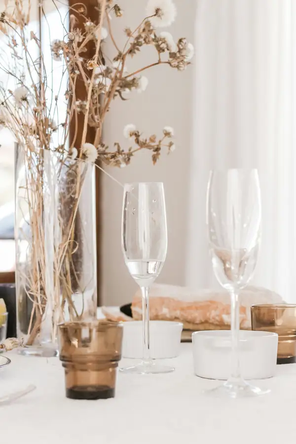 Elegant table setting with modern tableware
