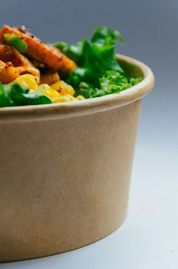 Batch bowl food processor with vegetables inside