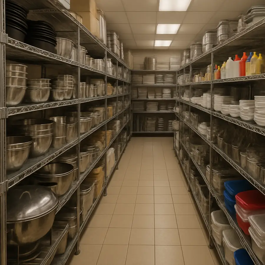Variety of restaurant supplies in a store