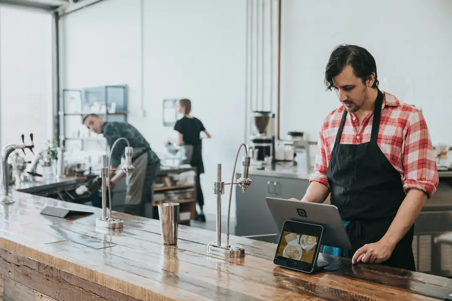 Modern coffee shop POS system