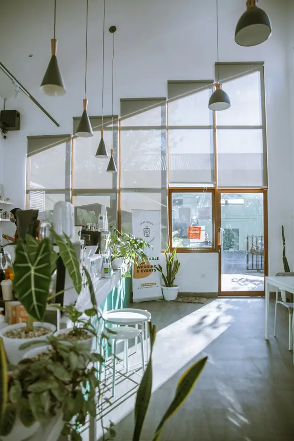 Image of cleaning supplies in a cafe