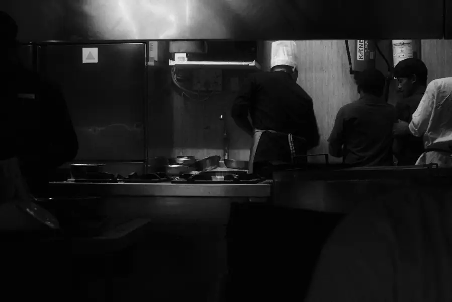 Commercial kitchen with well-placed equipment