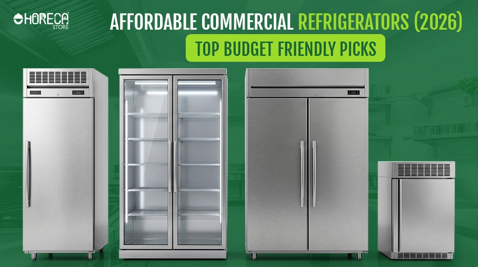 Affordable commercial refrigerators 2026 featuring budget-friendly reach-in refrigerators and glass door merchandisers for restaurants.