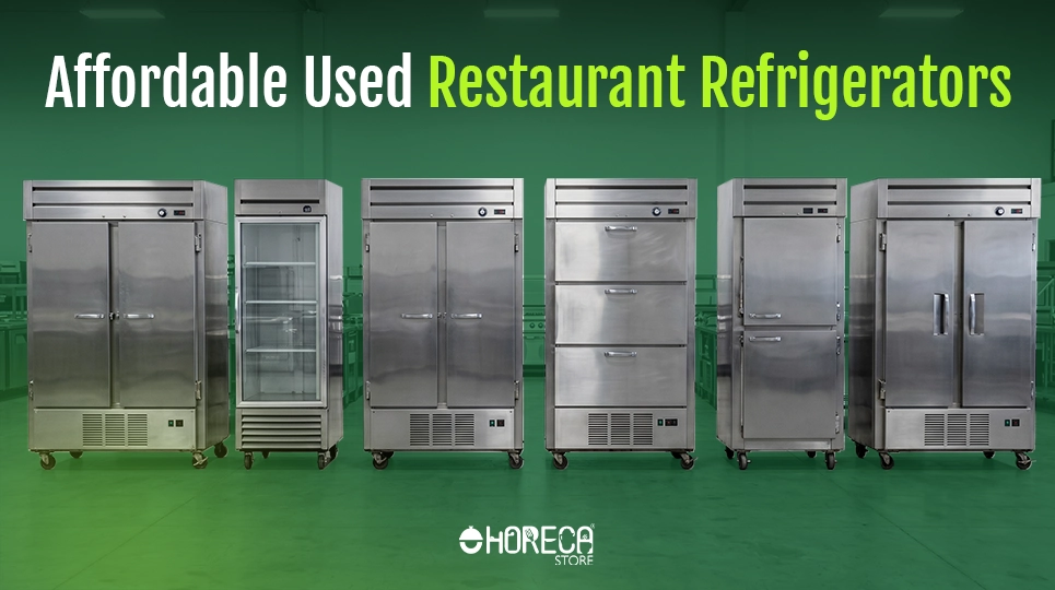 Affordable used restaurant refrigerators featuring commercial reach-in refrigerators, glass door merchandiser refrigerators, and refrigerated storage units for restaurants, cafes, and foodservice businesses seeking cost-effective refrigeration solutions.