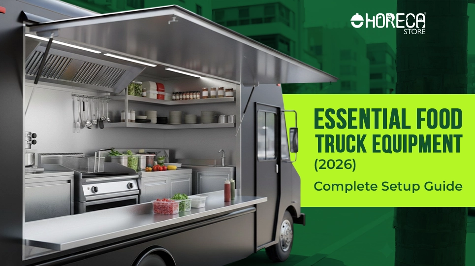 Essential food truck equipment 2026 complete setup with commercial kitchen inside mobile food truck