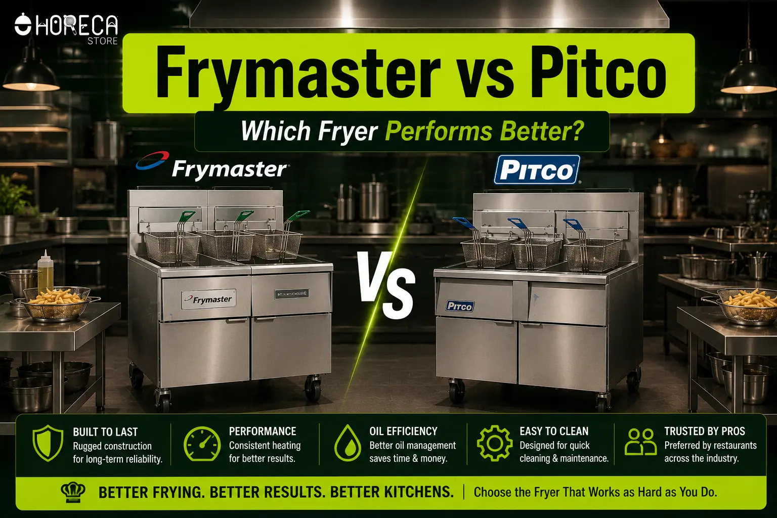 Compare Frymaster vs Pitco commercial fryers for performance, oil efficiency, durability, maintenance, and long-term value.