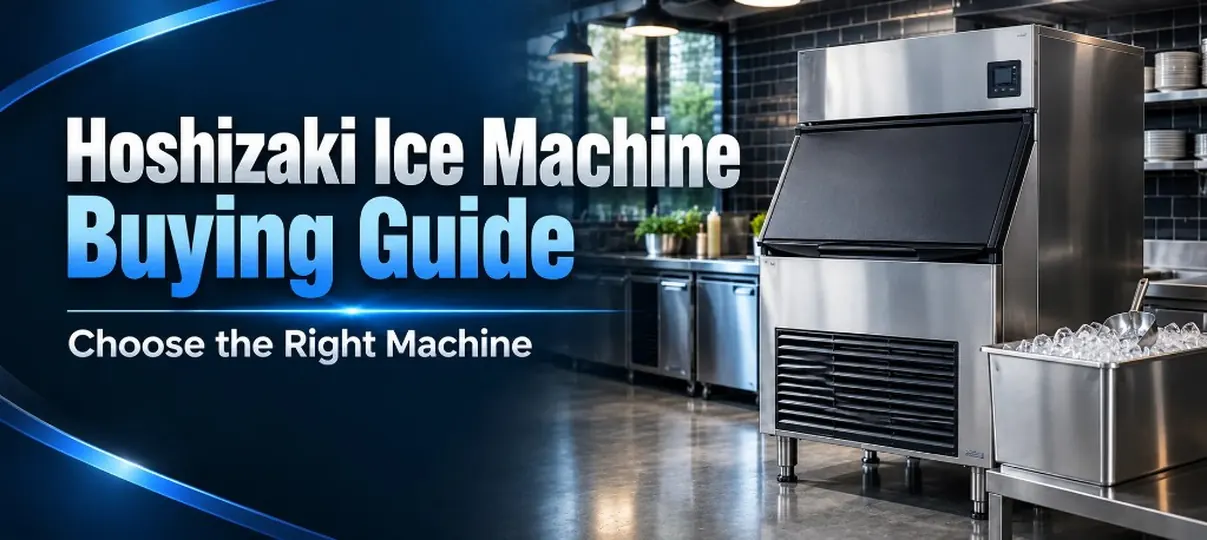 Commercial kitchen with an ice machine, a black bin door, and a pan of ice cubes beside a prep counter