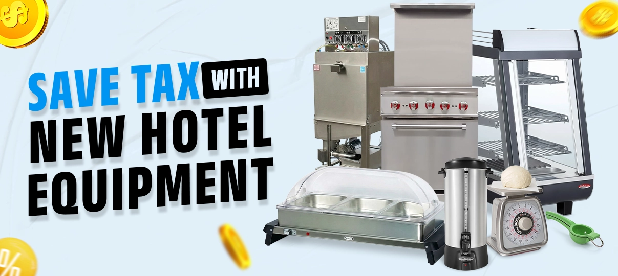 Modern hotel kitchen equipment helping improve efficiency and support tax-saving upgrades.