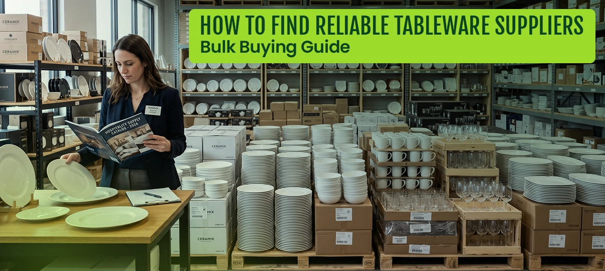 How to find reliable tableware suppliers for bulk buying featuring wholesale dinnerware, glassware, and restaurant supplies.