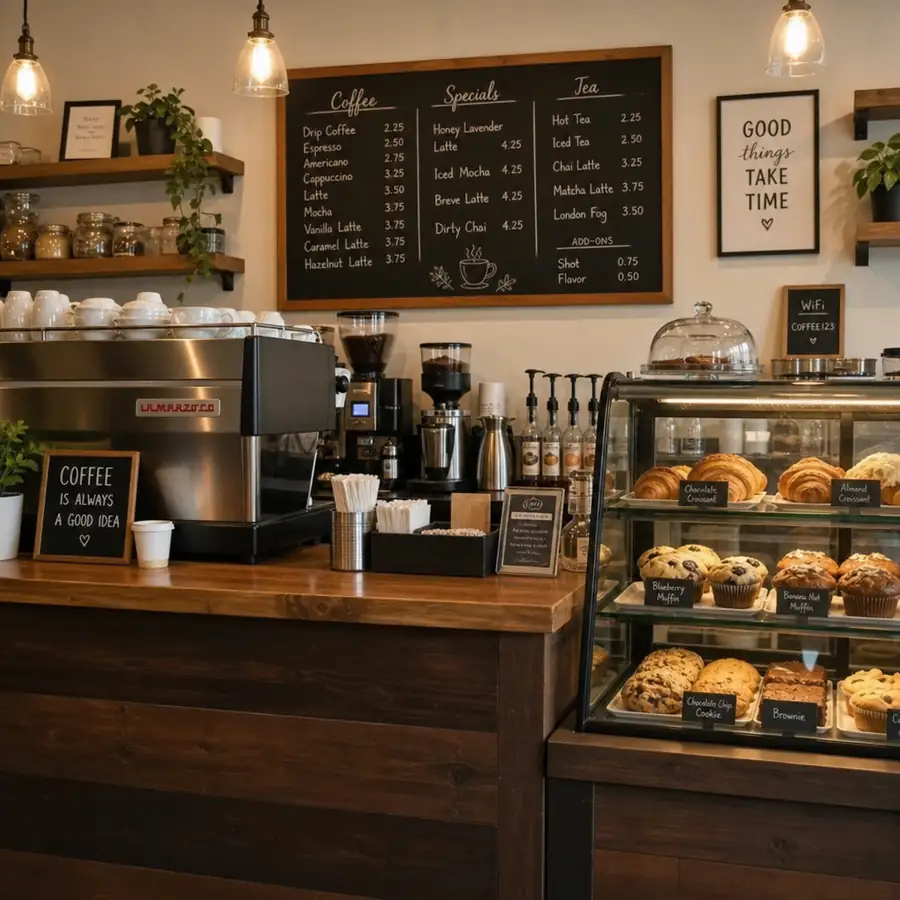 Espresso bar setup comparing traditional espresso machine and cafe brewing equipment