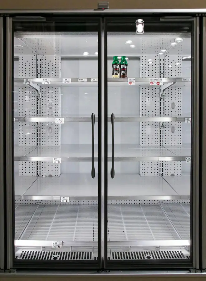 Side-by-side commercial refrigeration options including freezers and coolers