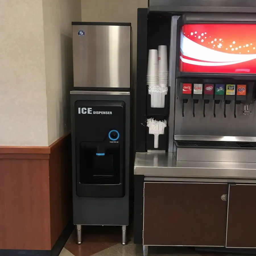 Ice-O-Matic 30-inch stainless steel commercial ice dispenser for restaurant and hotel beverage stations