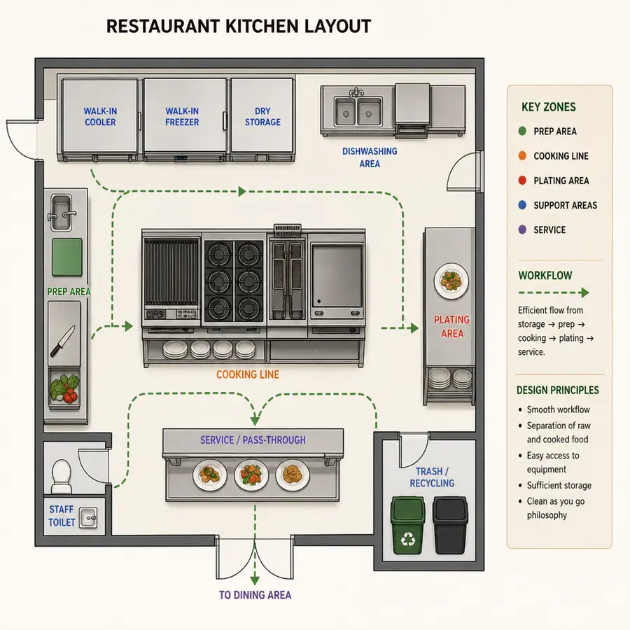 Restaurant kitchen staff training safety and workflow optimization