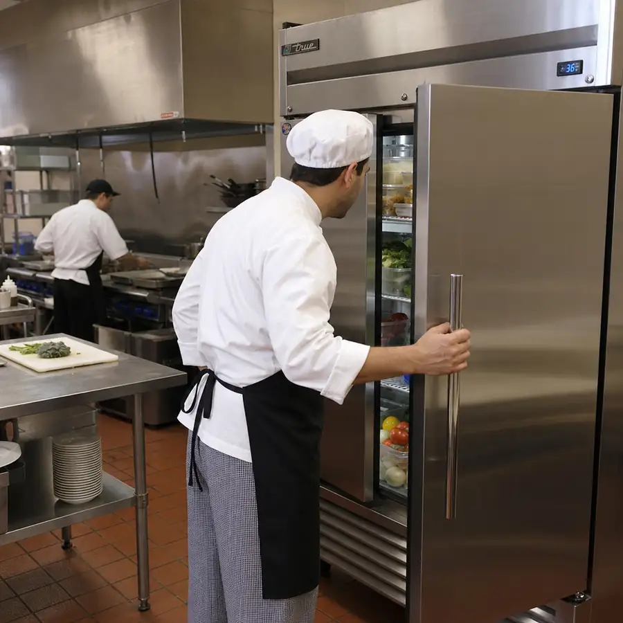Refrigerated display cases and open-air merchandisers for retail food service