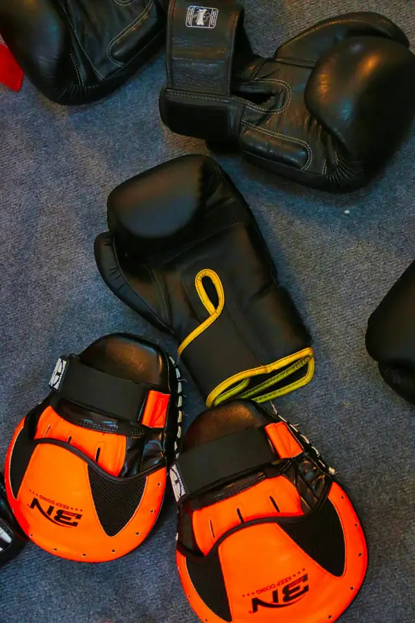 Kitchen safety gear including gloves and aprons for restaurant staff