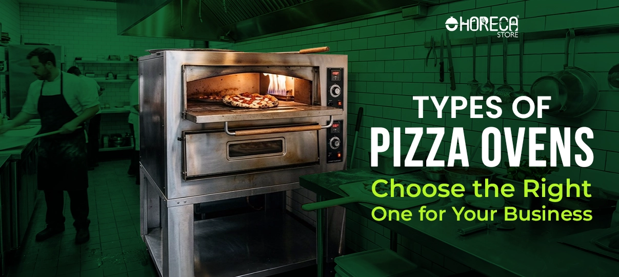 Types of pizza ovens commercial pizza oven baking pizza in restaurant kitchen