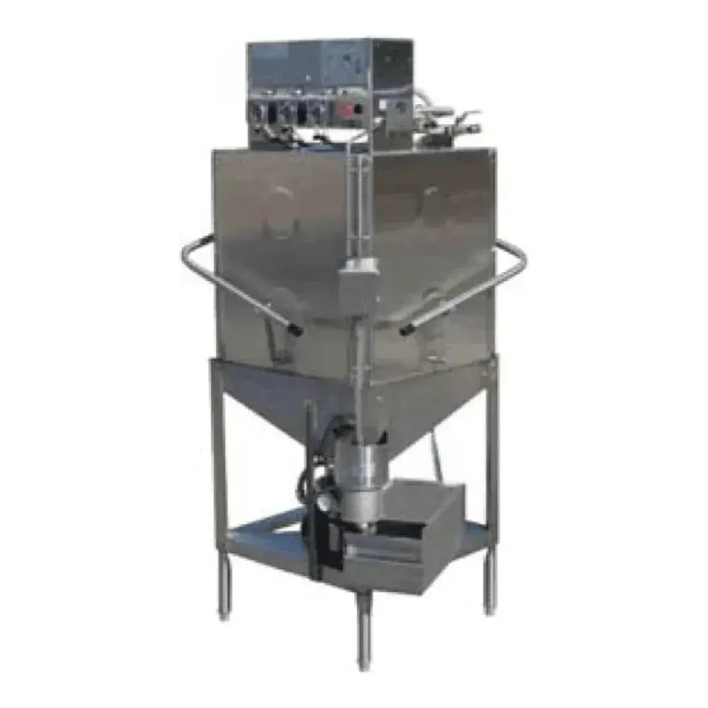 American Dish Energy Star pass-thru dishwasher with dual doors, single rack, and chemical alarm ensures spotless ware-washing with low-temp sanitation