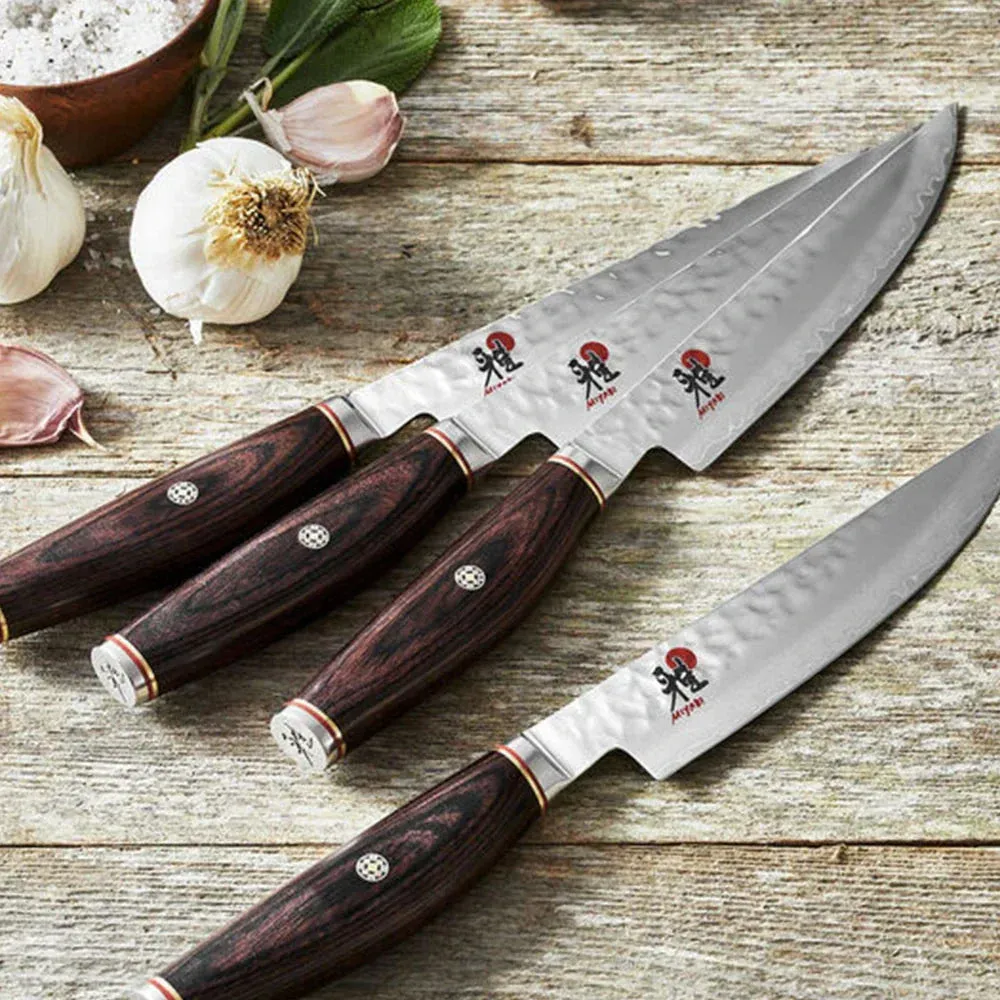 Miyabi 1001985 Artisan 5-1/2 Steak Knife Set with Brown Pakkawood Handle, 4 Piece