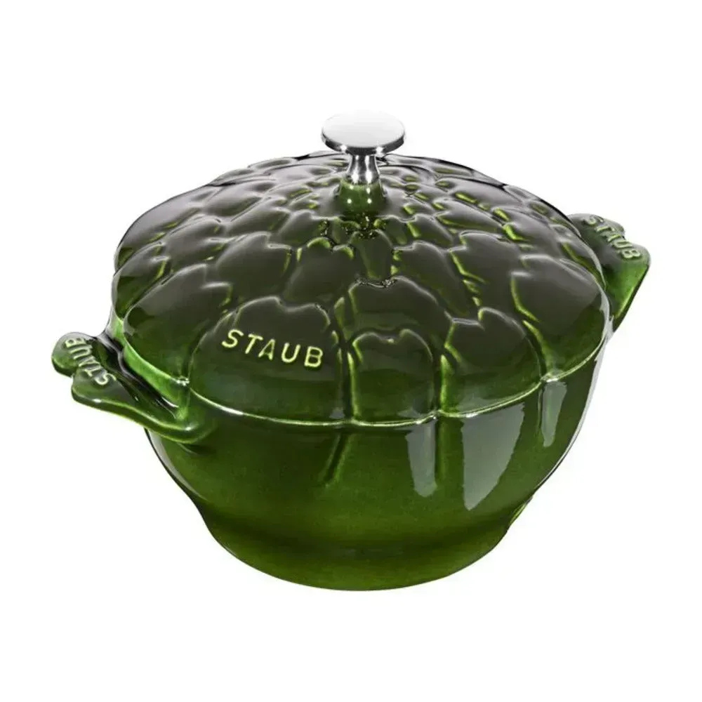 Staub 1003294 3 qt Enameled Cast Iron Cocotte with Lid, Basil