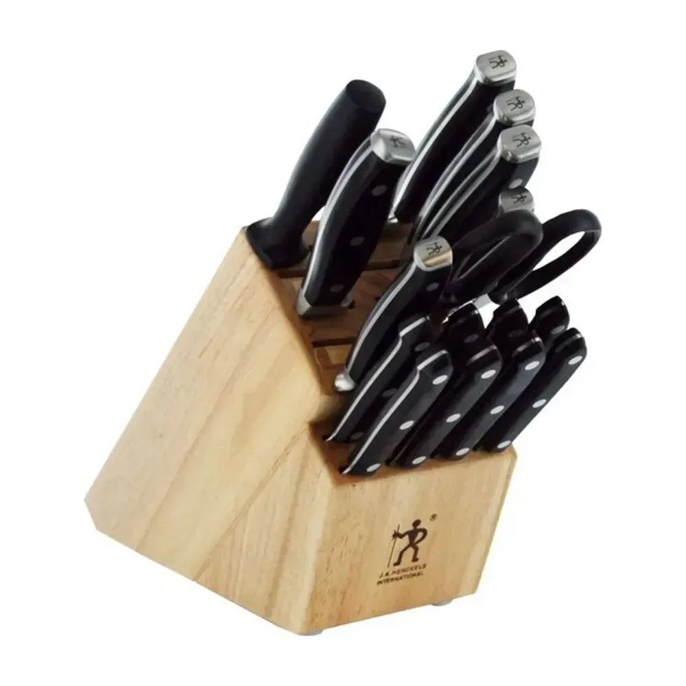 Henckels 1014017 Forged Premio 17-Piece Knife Set with Hardwood Block