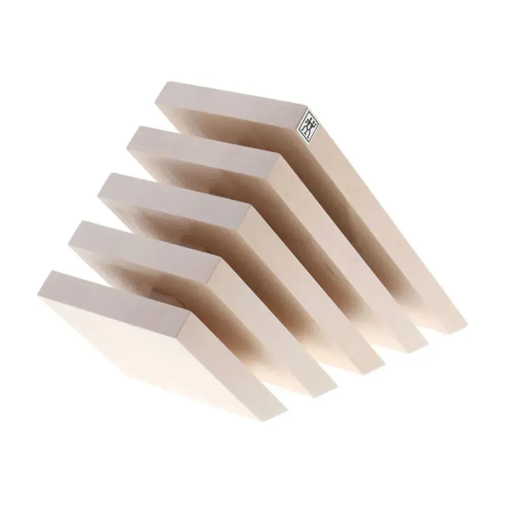 Zwilling 1018624 10 Slot Slanted Magnetic Beechwood Knife Block, White